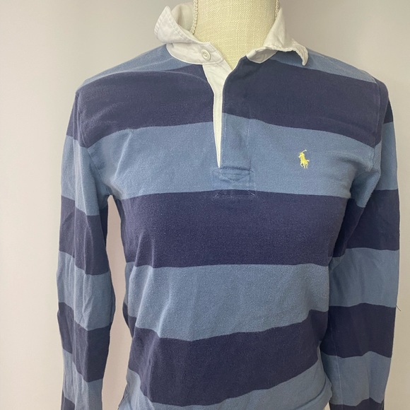 Ralph Lauren Tops Vintage Navy And Blue Ralph Lauren Rugby Shirt